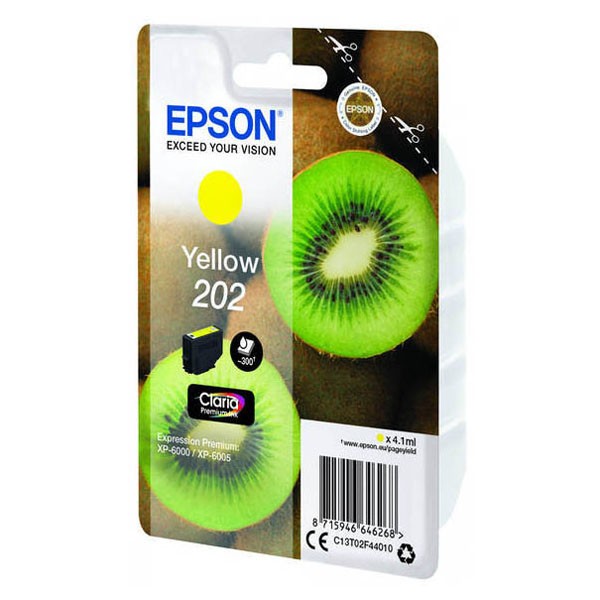 E-shop Epson originál ink C13T02F44010, 202, yellow, 1x4.1ml, Epson XP-6000, XP-6005, žltá