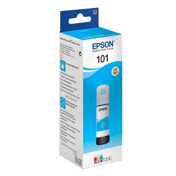 E-shop Epson originál ink C13T03V24A, 101, cyan, 70ml, Epson EcoTank L6160,L6170,L6190,L4150,L4160, azurová
