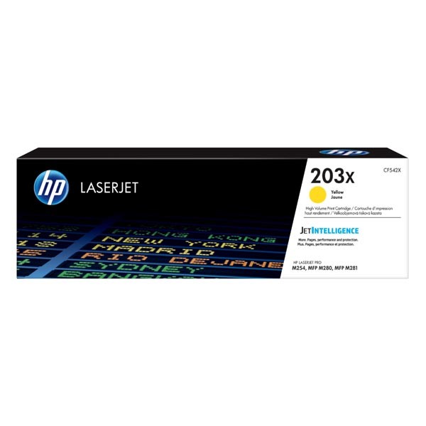 E-shop HP originál toner CF542X, yellow, 2500str., HP 203X, high capacity, HP Color LaserJet Pro M254dw, nw, M280nw, O, žltá