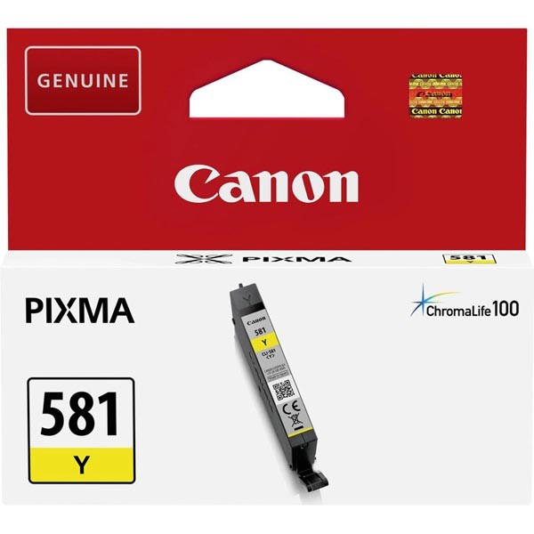 E-shop Canon originál ink CLI581 Y, yellow, 5,6ml, 2105C001, Canon PIXMA TR7550, TR8550, TS6150, TS6151, TS8150, TS81, žltá