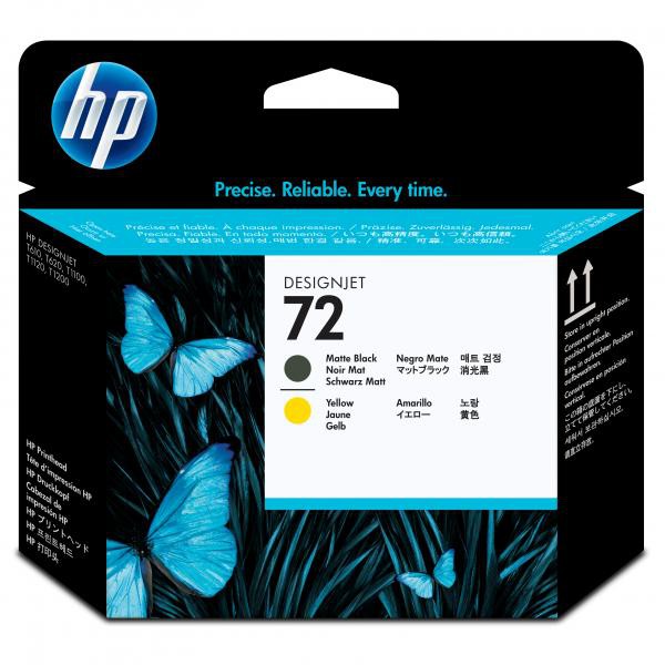 HP originál tlačová hlava C9384A, HP 72, matte black/yellow, HP Designjet T1100, T770, matt black