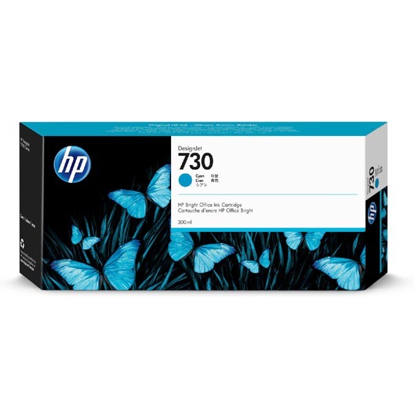 E-shop HP originál ink P2V68A, HP 730, cyan, 300ml, HP HP DesignJet T1700 44 printer series, T1700dr 44, azurová