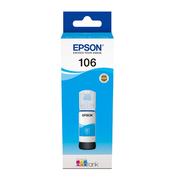 E-shop Epson originál ink C13T00R240, 106, cyan, 70ml, Epson EcoTank ET-7700, ET-7750 Express Premium ET-7750, azurová