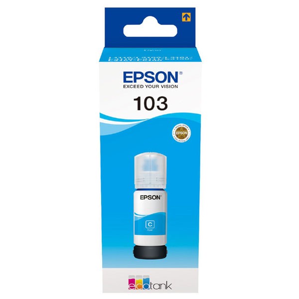 E-shop Epson originál ink C13T00S24A, 103, cyan, 65ml, Epson EcoTank L3151, L3150, L3111, L3110, azurová