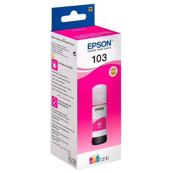 E-shop Epson originál ink C13T00S34A, 103, magenta, 65ml, Epson EcoTank L3151, L3150, L3111, L3110, purpurová
