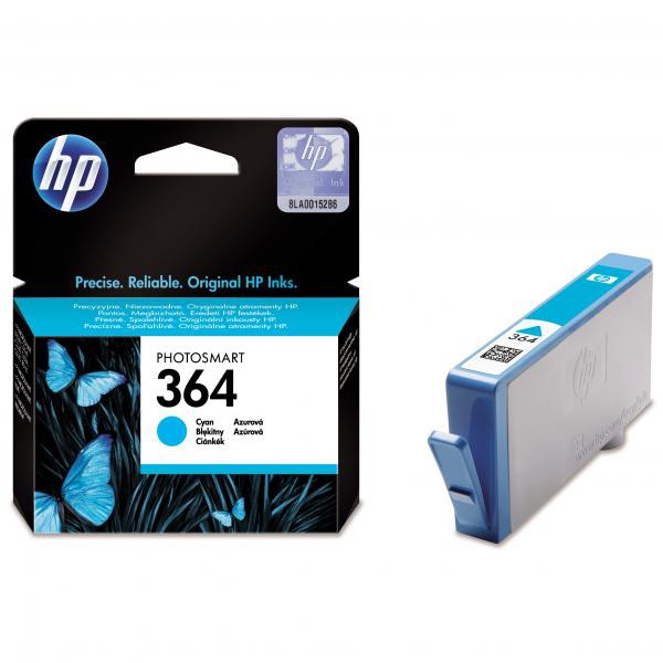 E-shop HP originál ink CB318EE, HP 364, cyan, 300str., HP Photosmart B8550, C5380, D5460, azurová