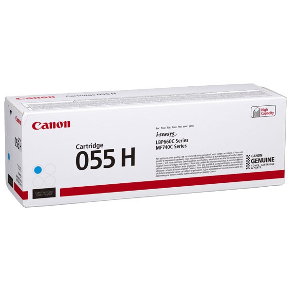 E-shop Canon originál toner 055CH, cyan, 5900str., 3019C002, high capacity, Canon MF742Cdw, MF744Cdw, MF746Cx, LBP663Cdw, LBP664Cx, O, azurová