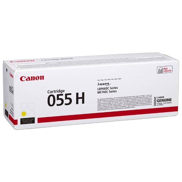 E-shop Canon originál toner 055YH, yellow, 5900str., 3017C002, high capacity, Canon MF742Cdw, MF744Cdw, MF746Cx, LBP663Cdw, LBP664Cx, O, žltá