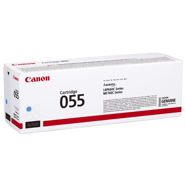 E-shop Canon originál toner 055C, cyan, 2100str., 3015C002, Canon MF742Cdw, MF744Cdw, MF746Cx, LBP663Cdw, LBP664Cx, O, azurová