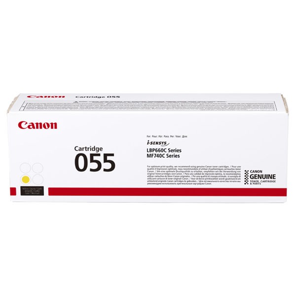 E-shop Canon originál toner 055Y, yellow, 2100str., 3013C002, Canon MF742Cdw, MF744Cdw, MF746Cx, LBP663Cdw, LBP664Cx, O, žltá