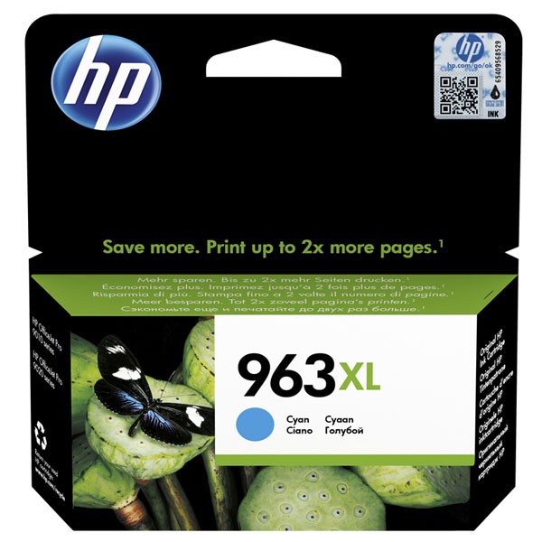 E-shop HP originál ink 3JA27AE#301, HP 963XL, cyan, blister, 1600str., 22.92ml, high capacity, HP Officejet Pro 9012, 9014, 9015, 9016, 9, azurová