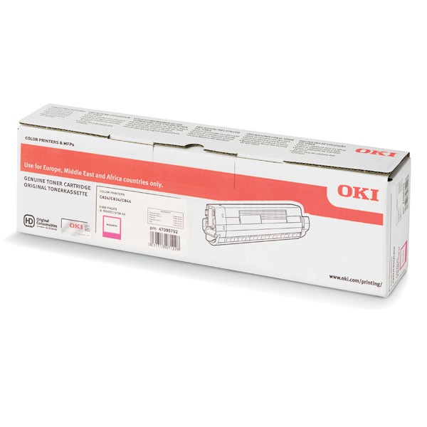 E-shop OKI originál toner 47095702, magenta, 5000str., OKI C824, 834, 844, O, purpurová