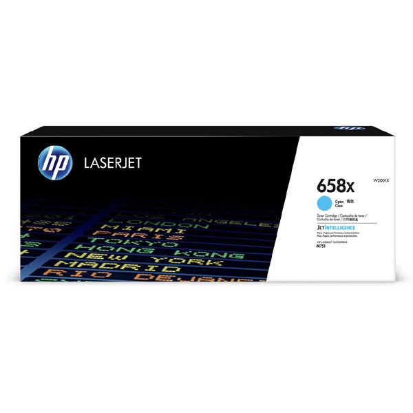 HP originál toner W2001X, cyan, 28000str., HP 658X, high capacity, HP Color LaserJet Enterprise M751 Series, O, azurová