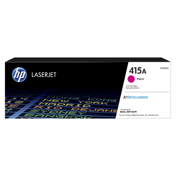 E-shop HP originál toner W2033A, magenta, 2100str., HP 415A, HP Color LaserJet Pro M454, MFP M479, O, purpurová