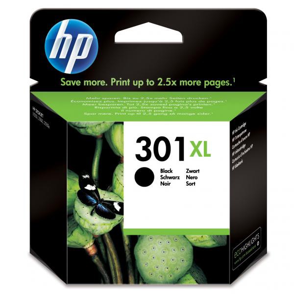 HP originál ink CH563EE, HP 301XL, black, 480str., HP HP Deskjet 1000, 1050, 2050, 3000, 3050