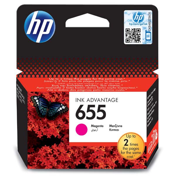 HP originál ink CZ111AE, HP 655, magenta, 600str., HP Deskjet Ink Advantage 3525, 5525, 6525, 4615 e-AiO