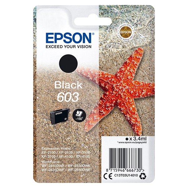 E-shop Epson originál ink C13T03U14010, 603, black, 3.4ml, Epson Expression Home XP-2100, 2105, 3100, 3105 WF-2310, čierna