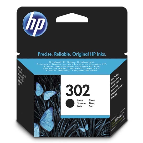 HP originál ink F6U66AE, HP 302, black, 190str., 3.5ml, HP OJ 3830,3834,4650, DJ 2130,3630,1010, Envy 4520, čierna