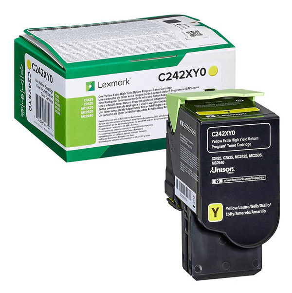 E-shop Lexmark originál toner C242XY0, yellow, 3500str., extra high capacity, return, Lexmark C2425dw,C2535dw,MC2425adw,MC2535adwe,MC2640, žltá