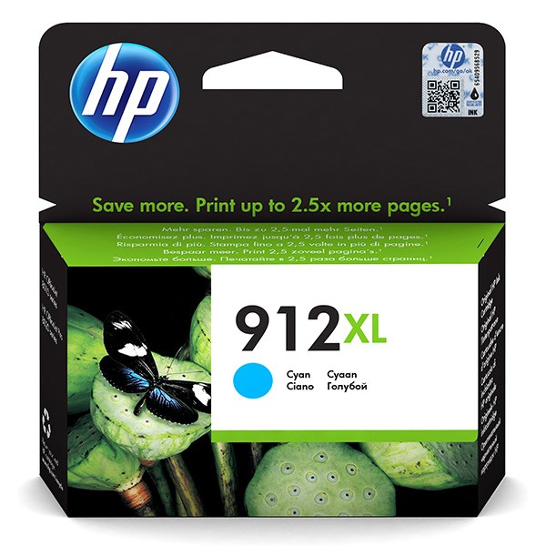 E-shop HP originál ink 3YL81AE#301, HP 912XL, cyan, blister, 825str., high capacity, HP Officejet 8012, 8013, 8014, 8015 OJ Pro 8020, azurová