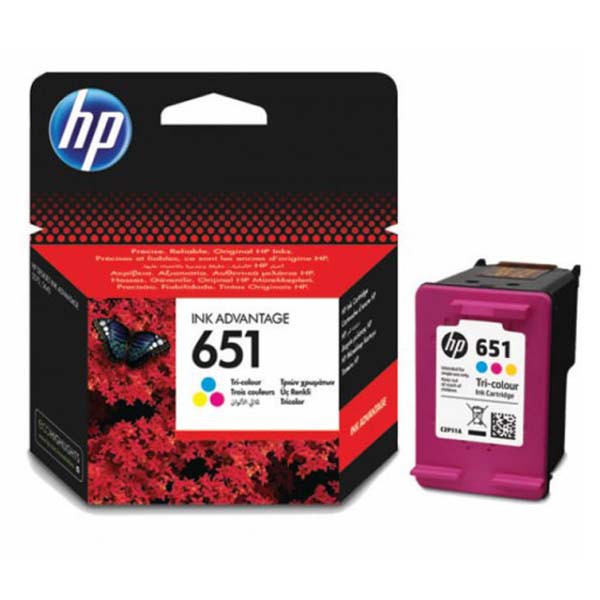 E-shop HP originál ink C2P11AE, HP 651, tri-colour, 300str., HP DeskJet IA 5645, 5575, Officejet 202,252 Mobile, farebná