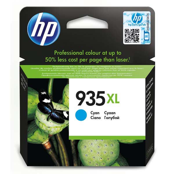 E-shop HP originál ink C2P24AE, HP 935XL, cyan, 825str., 9,5ml, HP Officejet 6812,6815,Officejet Pro 6230,6830,6835, azurová