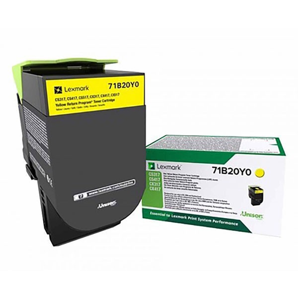 E-shop Lexmark originál toner 71B20Y0, yellow, 2300str., Lexmark CS417dn/CS317dn/ CX517dn/CX417de/CS517de/CX317dn, O, žltá