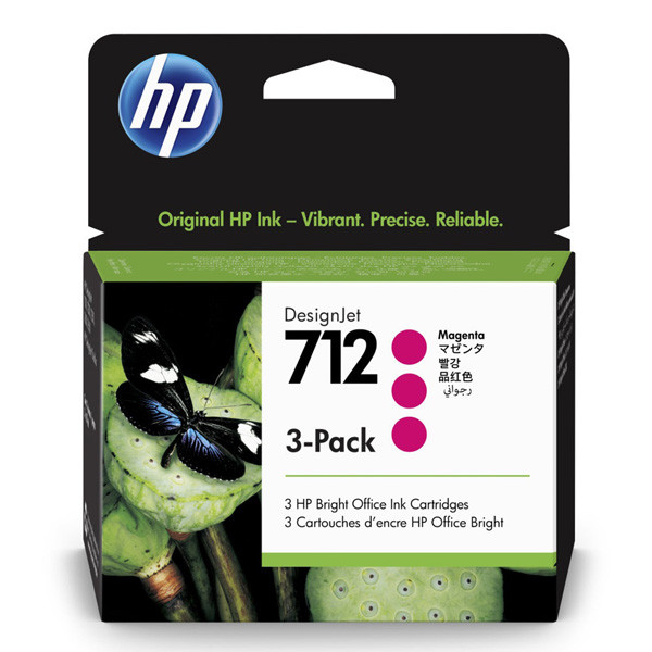 E-shop HP originál ink 3ED78A, HP 712, magenta, 29ml, HP 3-pack DesignJet Studio,T210,T230,T250,T630,T650, purpurová