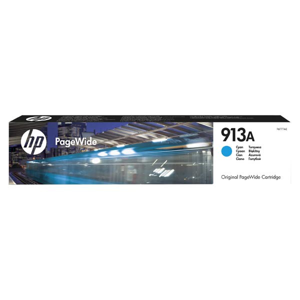 E-shop HP originál ink F6T77AE, HP 913A, cyan, 3000str., 37ml, high capacity, HP PageWide 325, 377, Pro 452, Pro 477, azurová