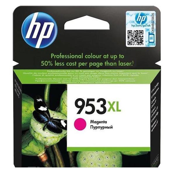 E-shop HP originál ink F6U17AE, HP 953XL, magenta, 1600str., 20ml, high capacity, HP OfficeJet Pro 8218,8710,8720,8730,8740, purpurová