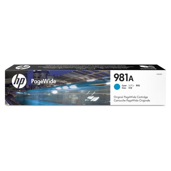 E-shop HP originál ink J3M68A, HP 981A, cyan, 6000str., 70ml, HP PageWide Enterprise Color 556, MFP 586, azurová