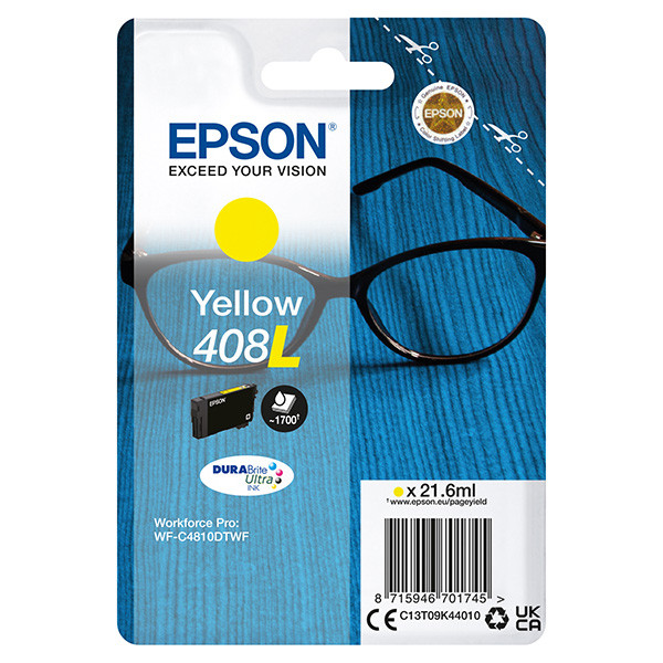 E-shop Epson originál ink C13T09K44010, T09K440, 408L, yellow, 21.6ml, Epson WF-C4810DTWF, žltá