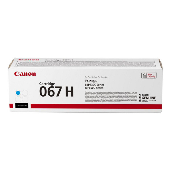 E-shop Canon originál toner 067 H C, cyan, 2350str., 5105C002, high capacity, Canon LBP631Cdw, LBP633Cdw, MF651Cw, MF655Cdw, MF657Cdw, O, azurová