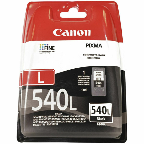 E-shop Canon originál ink PG540L, black, 300str., 5224B001, Canon Pixma MG2150, MG2250, MG3150, 3550, 3650, MG4150, čierna