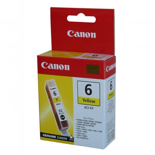 Canon originál ink BCI6Y, yellow, 280str., 13 4708A002, Canon S800, 820, 820D, 830D, 900, 9000, i950, žltá