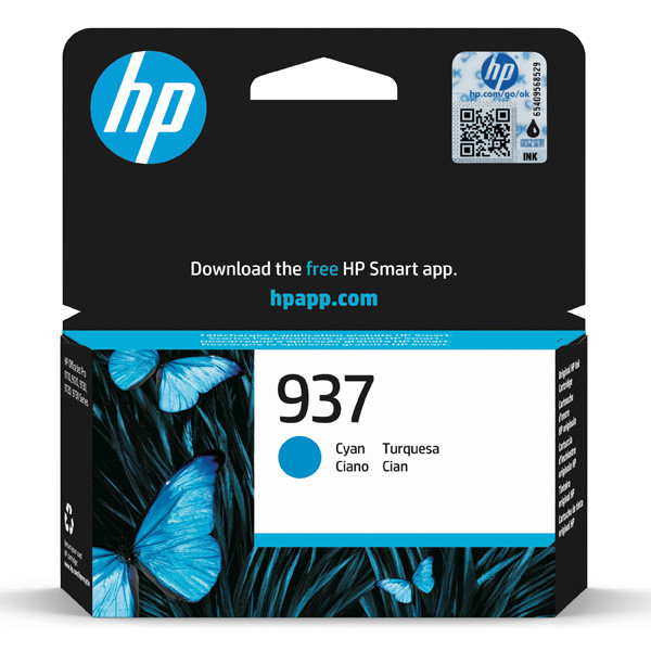 E-shop HP originál ink 4S6W2NE#CE1, HP 937, cyan, 800str., HP HP OfficeJet Pro 9110b, 9120b, 9130b, azurová