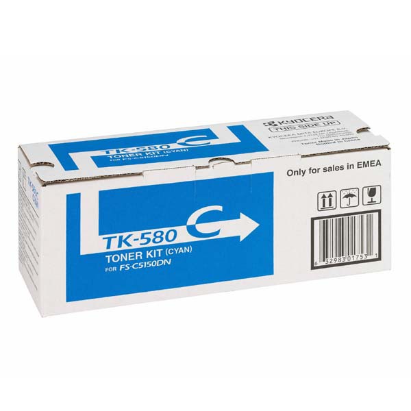 E-shop Kyocera originál toner TK580C, cyan, 2800str., 1T02KTCNL0, Kyocera FS- C5150DN, O, azurová