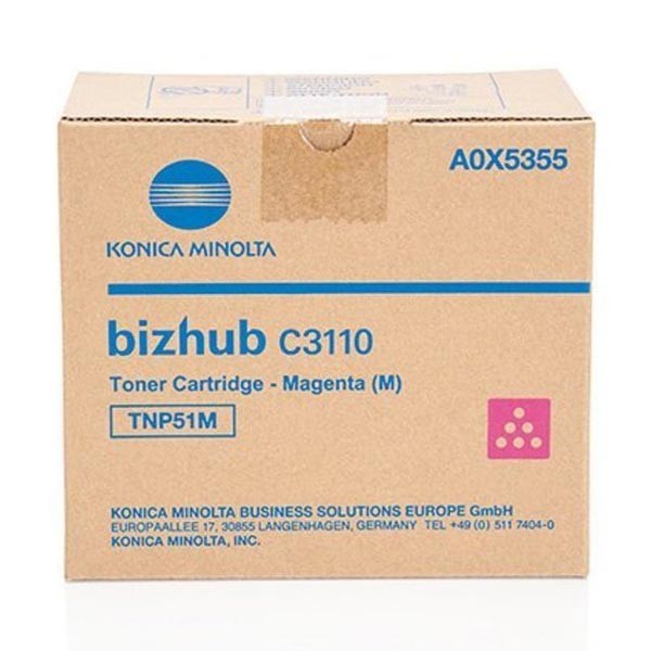 E-shop Konica Minolta originál toner A0X5355, magenta, 5000str., TNP-51M, Konica Minolta Bizhub C3110, O, purpurová