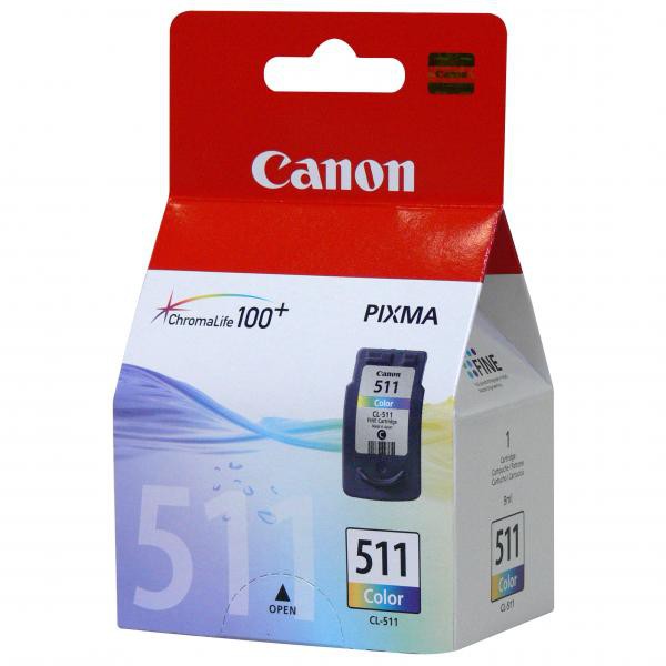 Canon originál ink CL511, color, blister s ochranou, 245str., 9ml, 2972B010, 2972B004, Canon MP240, MP260, farebná