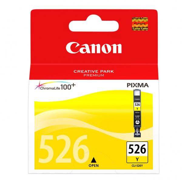 E-shop Canon originál ink CLI526Y, yellow, 9ml, 4543B001, Canon Pixma MG5150, MG5250, MG6150, MG8150, žltá