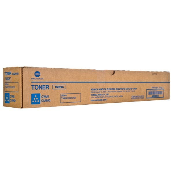 E-shop Konica Minolta originál toner A8DA450, cyan, 26000str., TN324C, Konica Minolta Bizhub C258,C308,C368, O, azurová