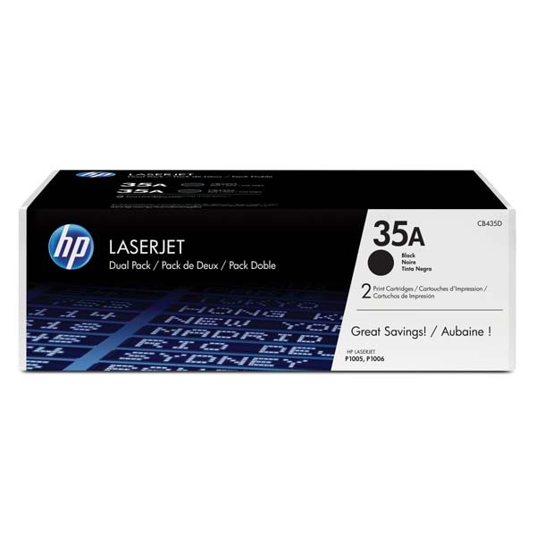 E-shop HP originál toner CB435AD, black, 3000 (2x1500)str., HP 35A, HP LaserJet P1005, 1006, dual pack, 2ks, O, čierna