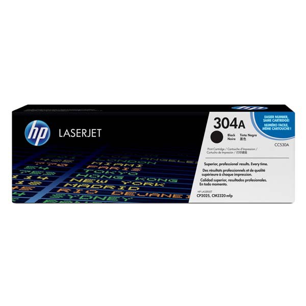 HP originál toner CC530A, black, 3500str., HP 304A, HP Color LaserJet CP2025, CM2320, O, čierna