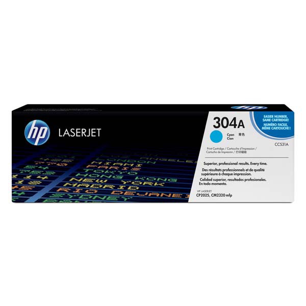 E-shop HP originál toner CC531A, cyan, 2800str., HP 304A, HP Color LaserJet CP2025, CM2320, O, azurová