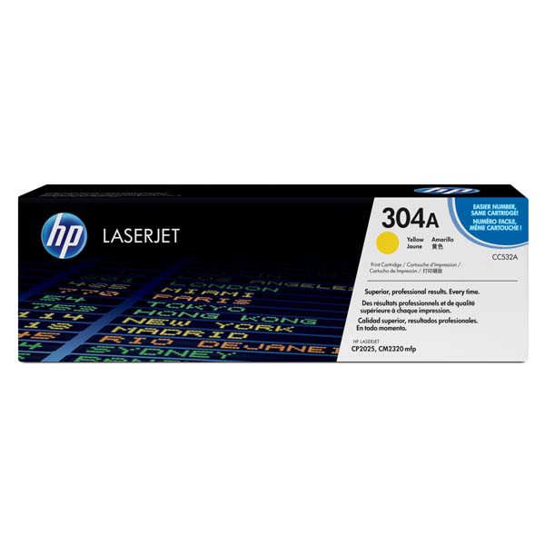 E-shop HP originál toner CC532A, yellow, 2800str., HP 304A, HP Color LaserJet CP2025, CM2320, O, žltá