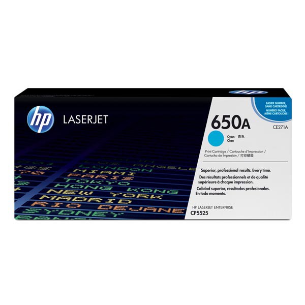 E-shop HP originál toner CE271A, cyan, 15000str., HP 650A, HP LaserJet CP5525n, CP5525dn, CP5525xh, O, azurová