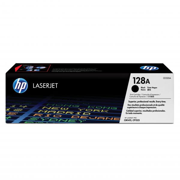 HP originál toner CE320A, black, 2000str., HP 128A, HP LaserJet Pro CP1525n, 1525nw, CM1415fn, 1415fnw, O, čierna