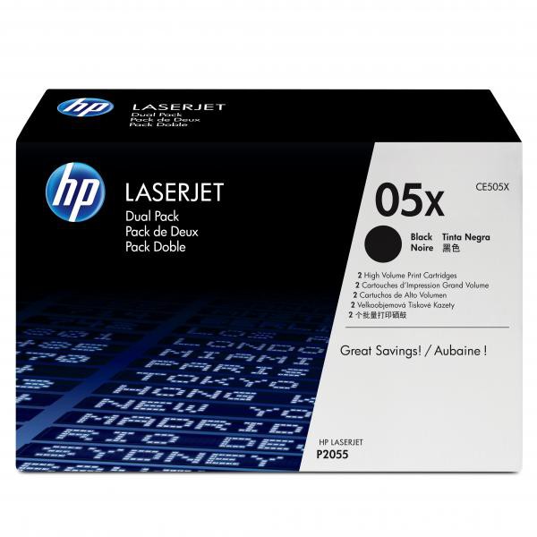 E-shop HP originál toner CE505XD, black, 13000 (2x6500)str., HP 05X, high capacity, HP LaserJet P2055, dual pack, 2ks, O, čierna