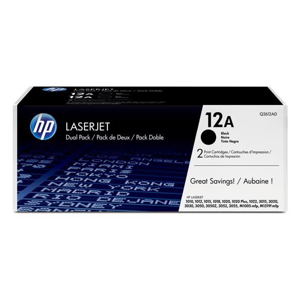 E-shop HP originál toner Q2612AD, black, 4000 (2x2000)str., HP 12A, HP LaserJet 1010, 1012, 1015, 1020, 1022, 3015, 3020, dual pack, 2ks,, čierna