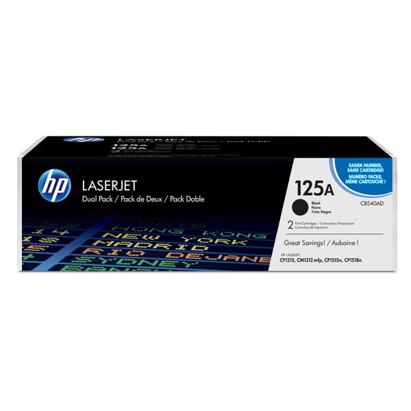 E-shop HP originál toner CB540AD, black, 2200str., HP 125A, HP Color LaserJet CP1215, 1515, 1518, dual pack, 2ks, O, čierna